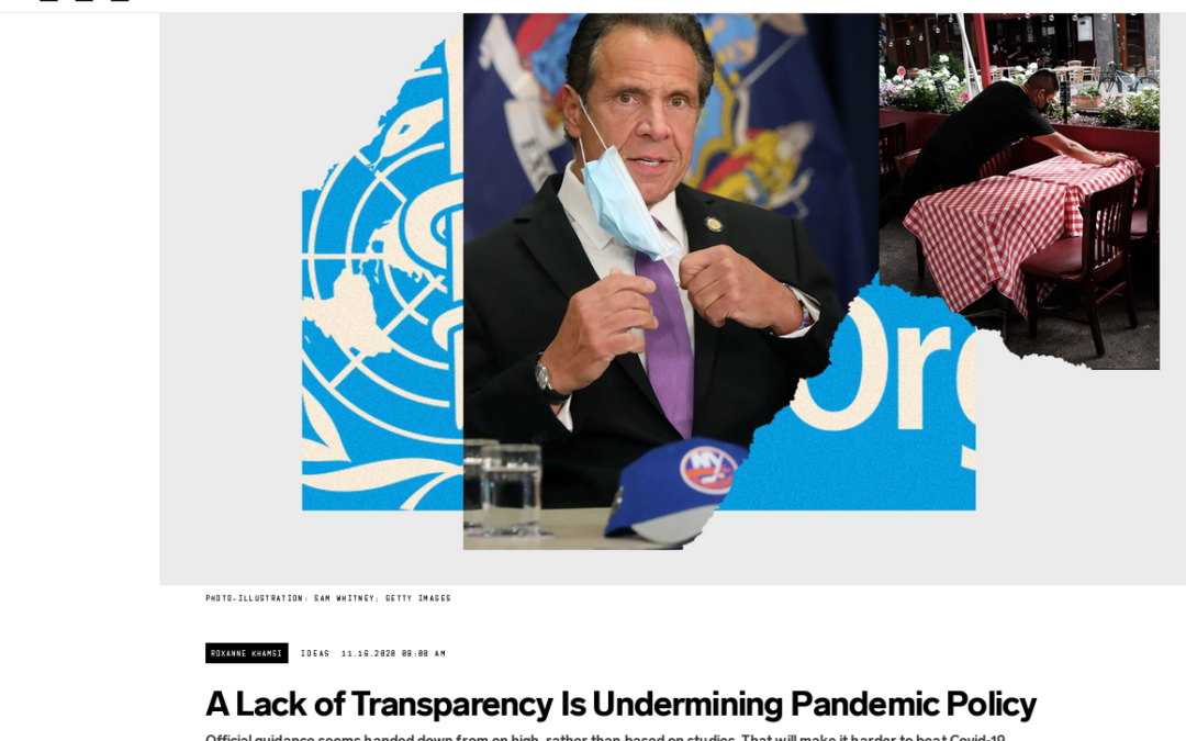 Wired: A Lack of Transparency Is Undermining Pandemic Policy
