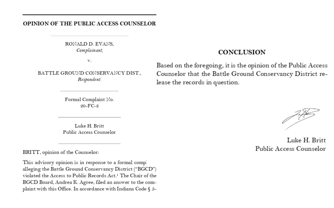 PAC 20-FC-002: Battle Ground Conservancy district