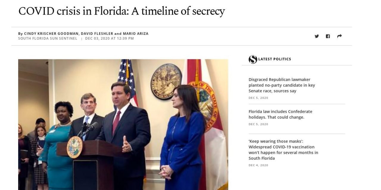 South Florida Sun Sentinel: A timeline of secrecy Florida’s COVID response