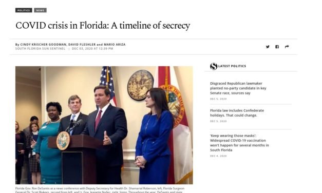 South Florida Sun Sentinel: A timeline of secrecy Florida’s COVID response