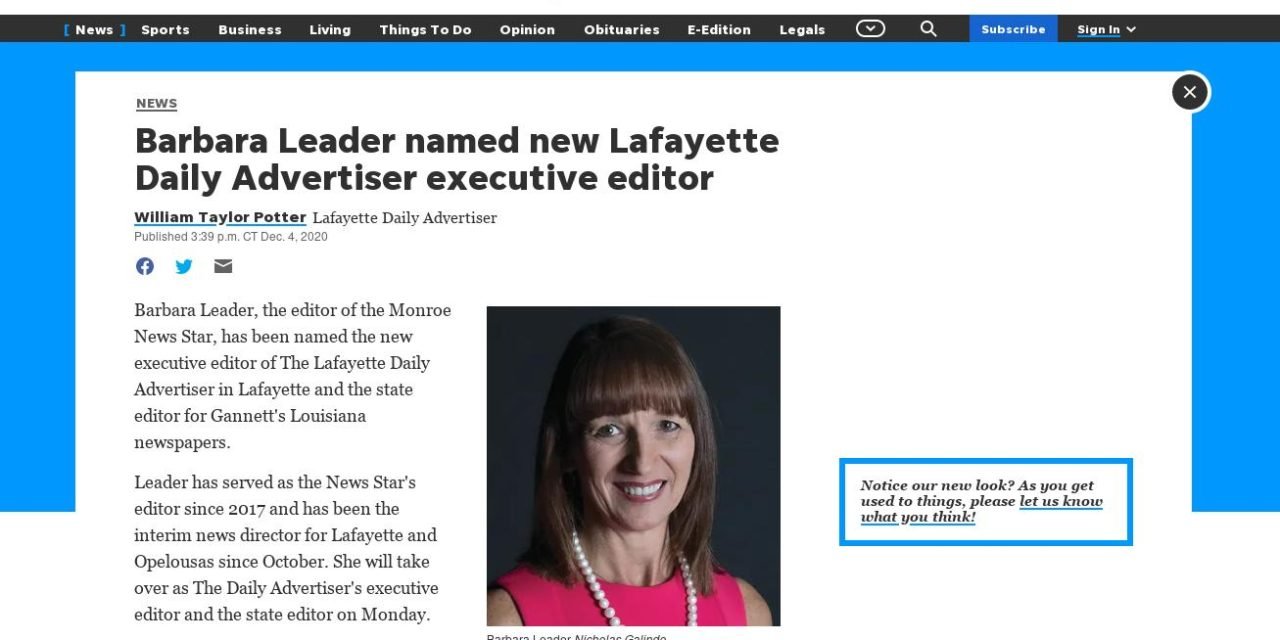 Daily Advertiser: Barbara Leader named Daily Advertiser executive editor
