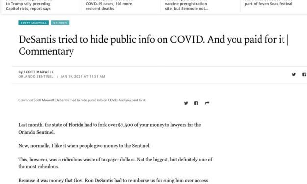 Orlando Sentinel: DeSantis tried to hide info on virus Taxpayers ended up footing the legal bills for lawsuit involving access to public record
