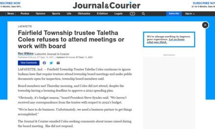 Journal & Courier: Trustee refuses to work with board
