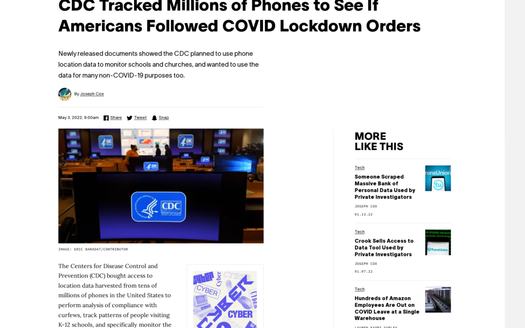 CDC Tracked Millions of Phones to See If Americans Followed COVID Lockdown Orders