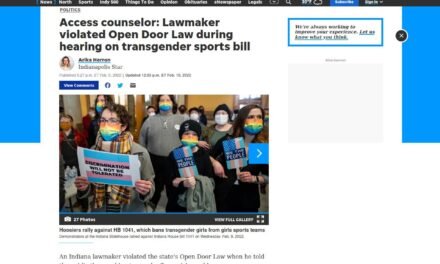 IndyStar:  Access counselor-Lawmaker violated Open Door Law during hearing on transgender sports bill