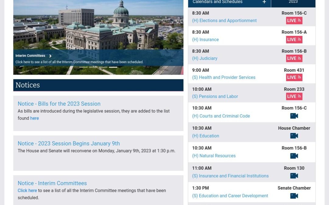 New Beta Version of Indiana General Assembly Website