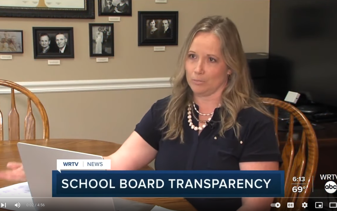 WRTV Indianapolis: School board member aims to boost transparency after filing her own complaint