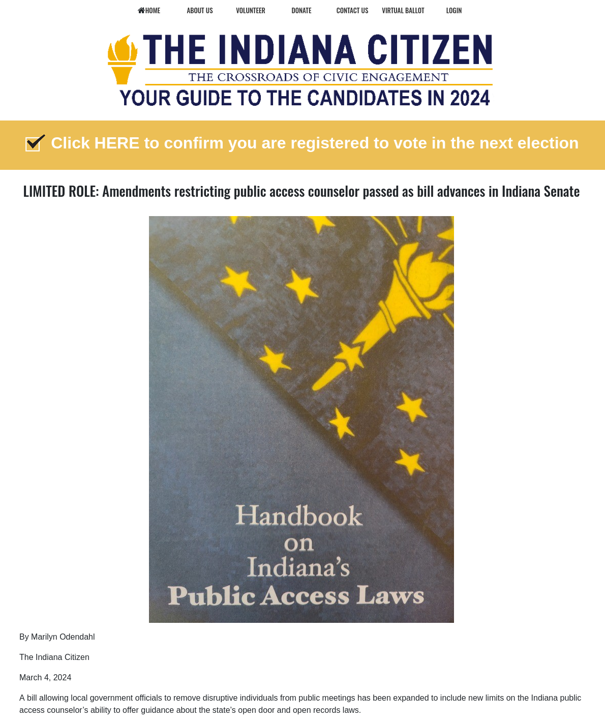 The Indiana Citizen: LIMITED ROLE: Amendments restricting public access ...
