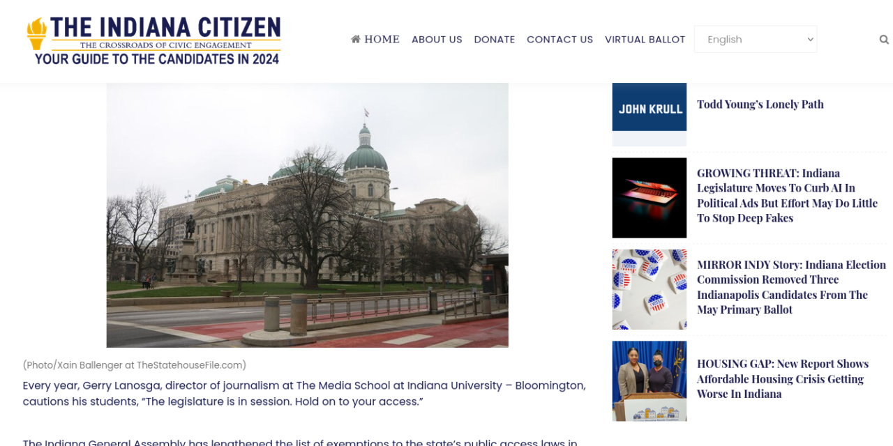 The Indiana Citizen: SMALLER ROLE: New limits on public access counselor seen as blow to open government