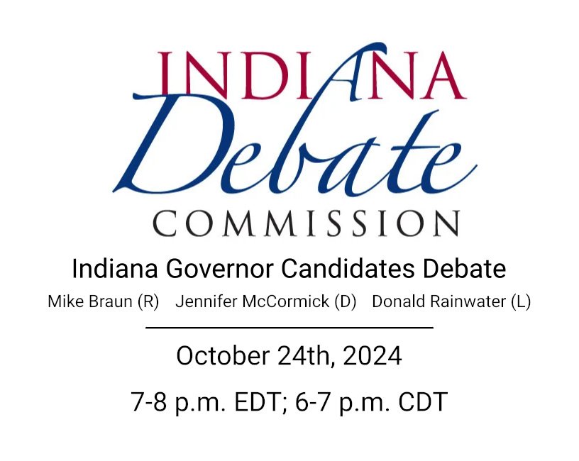 Indiana Debate Commission: Governor candidates to participate in televised debate on October 24, 2024