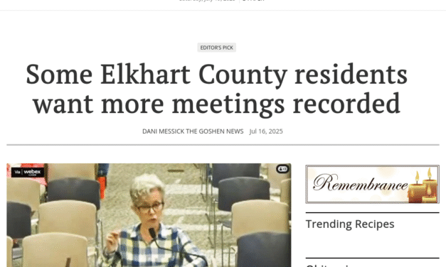 The Goshen News: Some Elkhart County residents want more meetings recorded